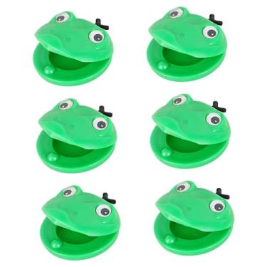 Imagem de menolana 6x Instrumento de Percussão Musical Castanholas Brinquedo Educativo Bonito Desenho Animado Forma de Névoa Claquete Dedo Castanholas para Festa