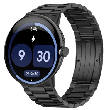 Imagem de PONATTENO Pulseira de relógio de titânio compatível com Google Pixel Watch 4 (45 mm), pulseira de titânio ultraleve durável, tamanho ajustável, fácil instalação (preto)