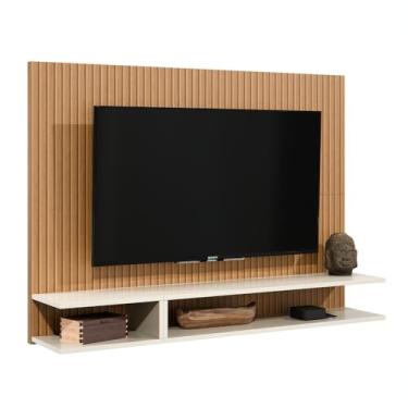 Imagem de Painel Para Tv 50 polegadas Com Nicho Quarto Sala Suspenso Prateleiras - Diversas Cores