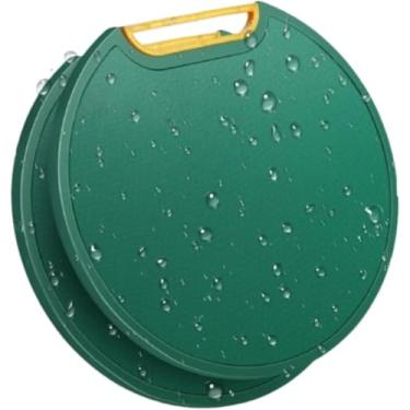 Imagem de 2 Tábua De Corte Para Carne Legumes Frutas Antibacteriana Redonda 35 cm à Prova de Mofo com Suporte, Antiderrapante, Alça Ergonômica, Material PP/PE Livre de BPA – Ideal para Carnes, Legumes e Frutas