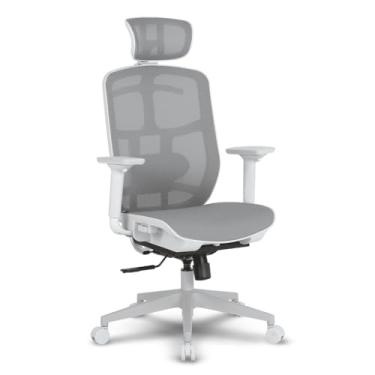 Imagem de Cadeira Escritório Ergonomica DT3 Diana + em Mesh Vidartex, Apoio cabeça 3D, Braços 3D+, Assento deslizante, apoio lombar manual 2D, suporta até 150 e altura máx.1,85m (Grey Frame)