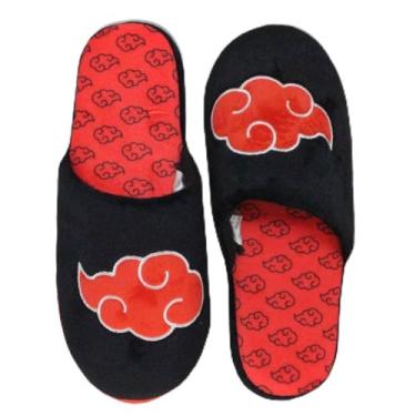 Imagem de Pantufa Chinelo De Quarto Nuvens Akatsuki Oficial Naruto (Preto, br_footwear_size_system, adult, numeric_range, numeric_33, numeric_35)