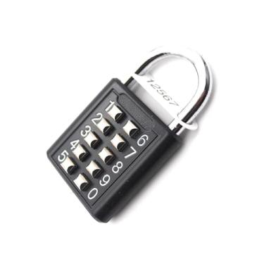 Imagem de zeng Cadeado - Fechadura de combinação para armário, cadeado de segurança com combinação de botões, fechadura digital, para academia ou armário esportivo, estojo, caixa de ferramentas, cerca, armário