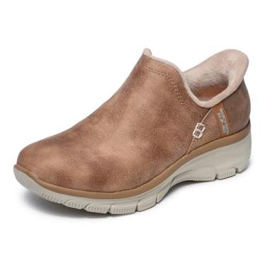 Imagem de Skechers Bota feminina Easy Going – Modern Hour – mãos livres sem cadarço, Bronzeado, 41