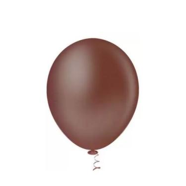 Imagem de Balão Liso Marrom 05 Polegadas - 50 Unidades - no-brand
