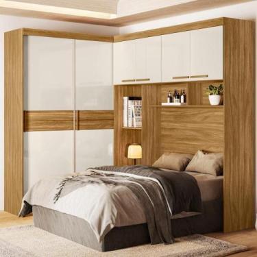 Imagem de Dormitorio Modulado Casal 6 Portas Fl0270 Freijo Off White Moval Freij