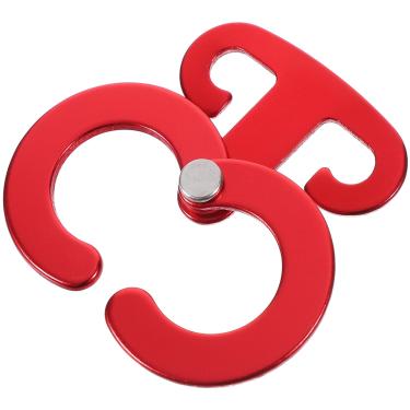 Imagem de Ganchos multifuncionais de corda de acampamento com fecho automático de liga de alumínio para barraca, acampamento, caminhada, mochila, escalada (vermelho)