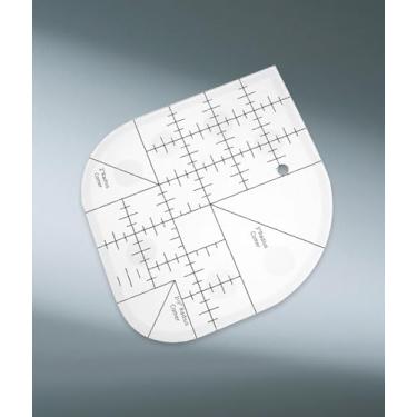 Imagem de Régua de colcha de canto curvo de acrílico, modelo de patchwork de costura