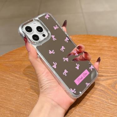 Imagem de Capa compatível com iPhone 7Plus/8Plus (proteção contra quedas de grau militar de 3 metros), com estampa de laço rosa, capa rígida à prova de choque 02Bow-7Plus/8Plus