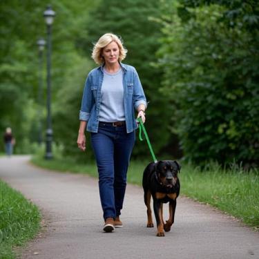 Imagem de Coleira plana para cães, sem embaraço, leve para caminhada com alça antiderrapante, guia ajustável para animais de estimação para treinamento, viagens, uso diário