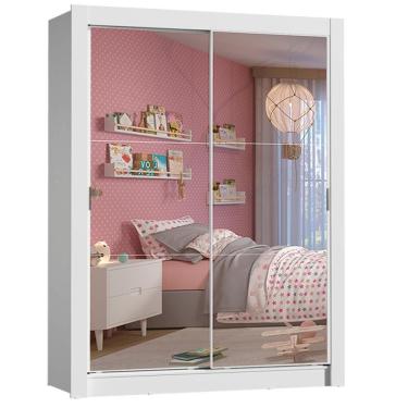 Imagem de Guarda Roupa Infantil 4 Gavetas 2 Portas Correr com Espelho