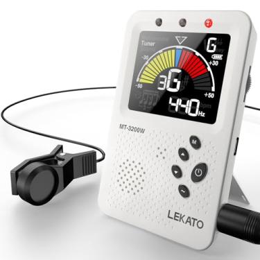 Imagem de Afinador de metrônomo, metrônomo digital 3 em 1 recarregável com contagem vocal, afinadores geradores de tom para guitarra, baixo, violino, ukulele, cromático, clarinete, trompete, flauta, todos os