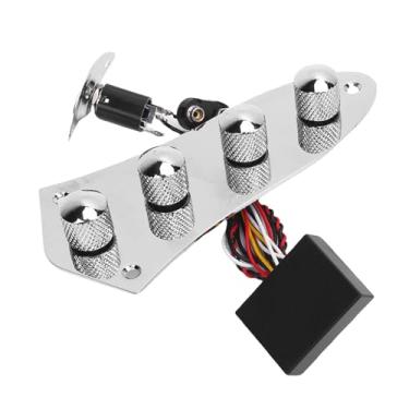 Imagem de RiToEasysports Placa de Controle Pré-fio, Pré-amplificador de 3 Estágios, Conjunto de Placa de Controle de Guitarra de Substituição para Prática de Guitarristas (Prata)