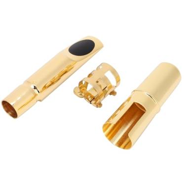 Imagem de LiebeWH Bocal de Saxofone Barítono de Metal, Material de Latão, Superfície Lisa, ótimo Som para Saxofones, Inclui Almofada de Bocal e Tampa (6C)
