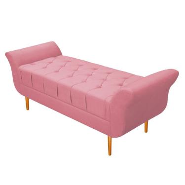 Imagem de Recamier estofado Ari 160 Cm Queen Size Suede Rosa Bebê