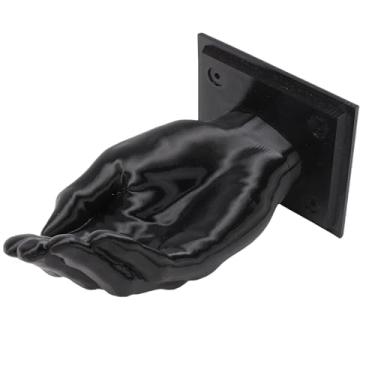 Imagem de Fockety Ganchos de Parede, Gancho de Parede Exclusivo Em Formato de Mão para Armazenamento de Banho de Cozinha Doméstica, Porta-Chaves Decorativo Com 4 Parafusos, Cabide de Chave (Preto)