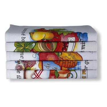 Imagem de Pano De Prato Estampado Grande 4 Bainhas - 10 Unidades