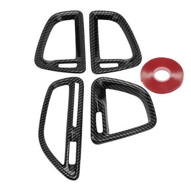 Imagem de TUCKBOLD Moldura de cobertura de ventilação de saída de ar condicionado para Dodge Challenger 2015-2024 console central (centro frontal esquerdo dianteiro direito) fibra de carbono preto 1 conjunto