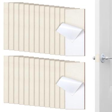 Imagem de NBEADS 40 peças de placas de furo de borda de porta com enchimento de madeira, kit de reparo de dobradiça de porta autoadesivo, capa de fechadura placas de ataque em branco para portas de armário de