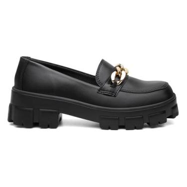 Imagem de Mocassim Feminino Tratorado Oxford Plataforma Blogueira - VK, Preto co