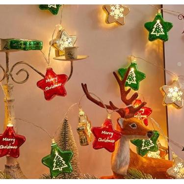 Imagem de Luzes de corda de fadas de Natal, cordão de luz USB operado por bateria com guirlanda de Papai Noel, boneco de neve, 20 LEDs para decoração romântica em casa, branco quente - E