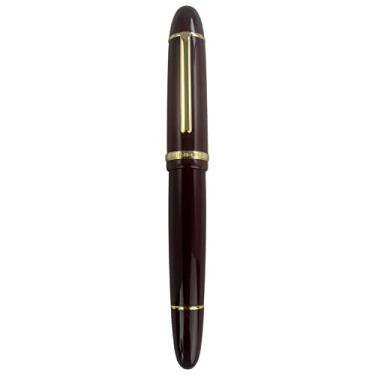 Imagem de Caneta-tinteiro Jinhao X159, acabamento dourado, vermelha, ponta fina 18KGP com conversor de refil de tinta