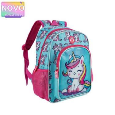 Imagem de Mochila Infantil Escolar Costas Unicórnio Fofo Feminina - Yepp, Azul