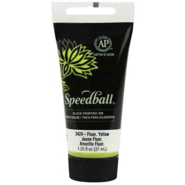 Imagem de Tinta Xilogravura Speedball Base Agua 3424 Fluor Yellow 37Ml