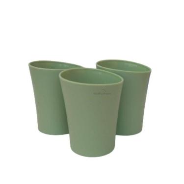 Imagem de Kit 03 Copos Plastico Duro Resistente Bebidas 300Ml Verde