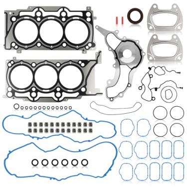 Imagem de AUTOKAY Conjunto de junta da cabeça do cilindro do motor para Ram 1500 para Chrysler 200 300 para Dodge Avenger Challenger Charger Durango para Jeep Grand Cherokee Wrangler 11-16 3,6L conjunto de