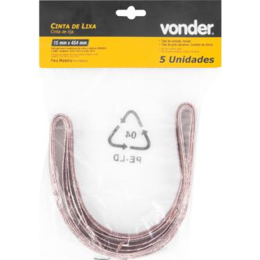 Imagem de Cinta Lixa 15x454mm G180 com 05 peças - Vonder
