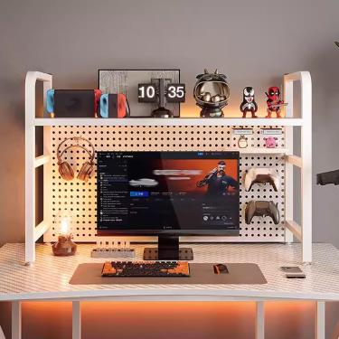 Imagem de Estante De Computador, Prateleira De Metal Multifuncional, Estante Industrial, Estante De Ferro Forjado, Organizador Para Dormitório Doméstico E Escritório, Bianco, 115x20*68cm