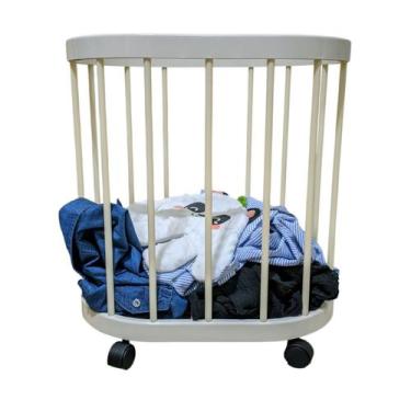 Imagem de Cesto Organizador Multiuso Rodinhas Carrinho Auxiliar Roupa Objetos Ac