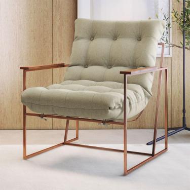 Imagem de Poltrona M03 Estrutura Em Ferro Mais Decor Cobre/bege