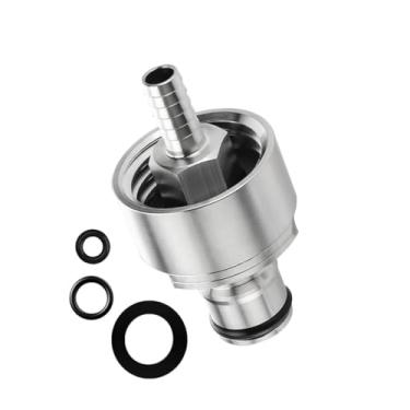 Imagem de Dbgogo Tampa de carbonatação de aço inoxidável, 1 pacote com tampa de enchimento de garrafa de pressão com trava de bola de farpa de 5/40.6 cm, tampa de acoplamento de CO2 para refrigerante com 6