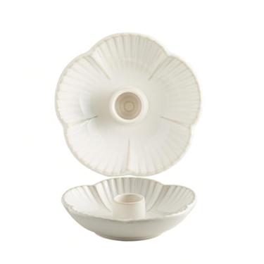 Imagem de Suporte de castiçal, suporte de vela de cerâmica para incenso, Santo Palo, festas de casamento de Natal de Halloween, decoração de sala de jantar (branco)