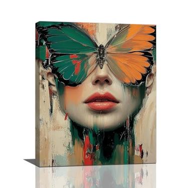 Imagem de Crekviy Imagens de borboletas decoração de parede menina borboleta arte de parede vintage mulheres impressões pintura pinturas decorações para banheiro quarto sala de estar presentes de menina