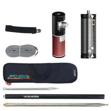 Imagem de Antena vertical HF portátil JPC-350 para rádio amador, 3,5-50 MHz 10 bandas 80m-6m, 100W 8 bandas antena de ondas curtas com regulador deslizante para uso externo de emergência em campo