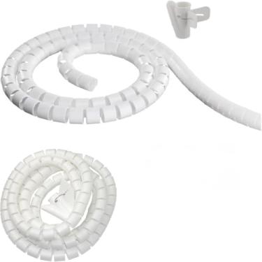 Imagem de Organizador de Fios e Cabos, Plástico Branco, 20mm x 1m, com Aplicador, para Residências e Escritórios