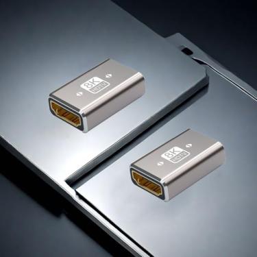 Imagem de Acoplador adaptador de extensão HDMI 2.1 para HDTV 8K60Hz de alta definição, extensor reto para cima e para baixo, compatível com laptop, PC, monitor, uma fêmea para uma fêmea