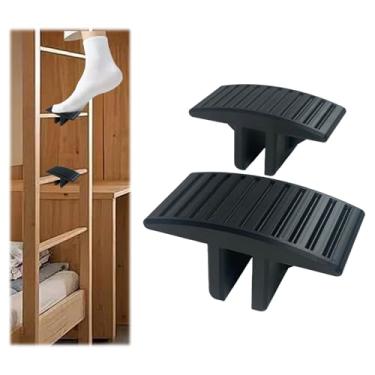 Imagem de Sevomie Suporte de pé para escada de cama de dormitório, compatível com camas sotão e a maioria das escadas de cama de dormitório universitário, acessórios de almofadas de escada de beliche (A)