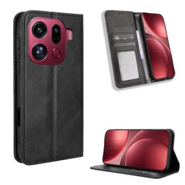 Imagem de Compatível com capas de telefone Oppo Find X9 Pro, capa protetora flip de couro PU compatível com Oppo Find X9 Pro 5G CPH2791 PLG110 capa preta