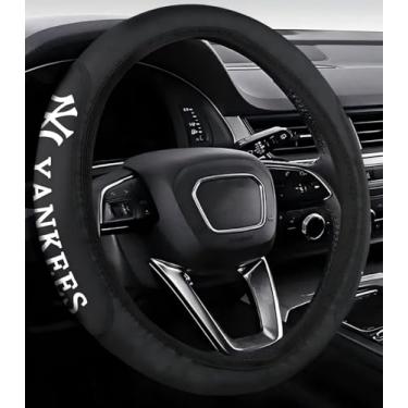 Imagem de Capa de volante de couro, ajuste universal, 35-38 cm, acessórios para carro (Y-J-01)