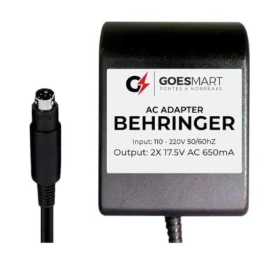 Imagem de GOESMART Fonte AC Adaptador para Behringer, Bivolt 110-220V, Saída 2x17.5V 650mA, Compatível com Mesas Xenyx 1202, Q1202USB, UB1202, MX-5, Conector DIN 3 Pinos