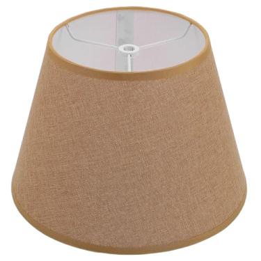 Imagem de Multifunctional Linen Lampshade for Table and Floor Lamps Deep Yellow Round Cloth Shade Bottom Sturdy Light Accessory for Bedroom and Living Decor