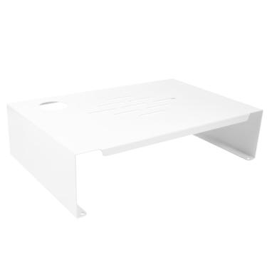 Imagem de Desktop Monitor Stand Riser Small White Computer Screen Riser Laptop Base Holder Printer Desk Bracket for Home Office Ergonomic Workspace Organizer