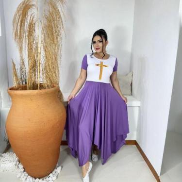 Imagem de Vestido de Dança Coreografia Plus Size Cruz Moda Evangélica - MISS FLO