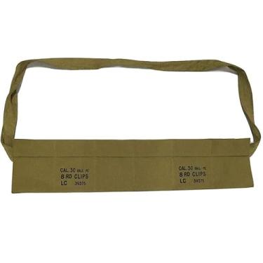 Imagem de Calyx Bandolier de pano de algodão do exército dos EUA de reprodução da Segunda Guerra Mundial para capa de tecido de algodão M1 Garand (OD Green, 1)