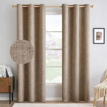 Imagem de Cortinas MIULEE Blackout Linen Texturizado Cobre Marrom 107x213cm