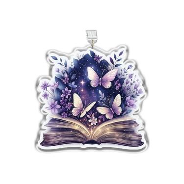 Imagem de MEIYSTICK Amuleto de plugue de poeira de livro de borboleta de fantasia, pingente Kindle, pingentes de plugue de pó de acrílico tipo C ou relâmpago, acessórios Kindle, pingentes para amantes de